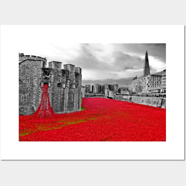Red Poppies At The Tower Of London Wall Art by AndyEvansPhotos